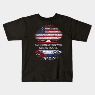 American Grown with Cuban Roots USA Flag Kids T-Shirt